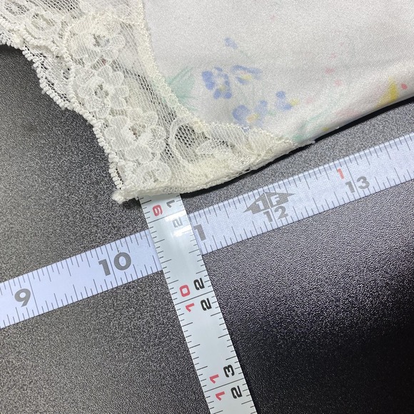 Martinique Nightgown Womens Large White Floral Lace Bias Satin Slip Dress Plung - Picture 5 of 8